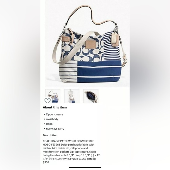 Coach Daisy Patchwork Convertible Hobo Crossbody 2013 - Picture 10 of 10
